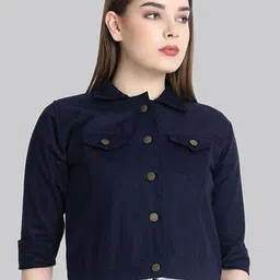DIMPY GARMENTS Women Lightweight Denim Jacket-image-37