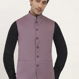 MODI JACKET Men Solid Zip Detail Mandarin Collar Tailored Jacket-30