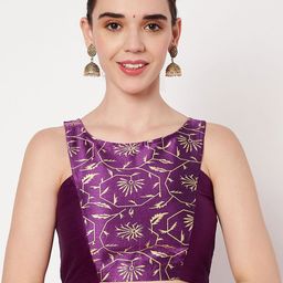 studio rasa Printed Round Neck Saree Blouse-image-21