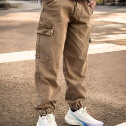 styzon Men Loose Jogger Mid-Rise Jeans-image-84
