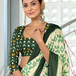 LeeliPeeri Designer Block Printed Saree image 2
