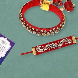 CraftVatika Set Of 2 Kundan Rakshabandhan Gift Set-18