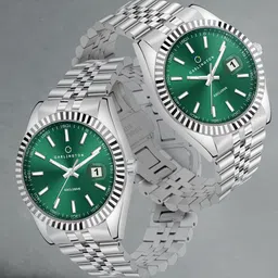 CARLINGTON Men Dial & Stainless Steel Straps Analogue Watch Exclusive 8811 Steel Green Gents-image-48