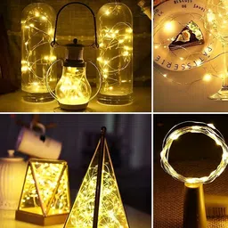 ENORMITY 2Pc Yellow Rice Shape String Lights image 4