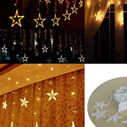 ENORMITY Yellow & White Star Shape String Lights image 4