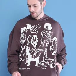 DOOR74 Men Printed Hooded Sweatshirt-picture-31