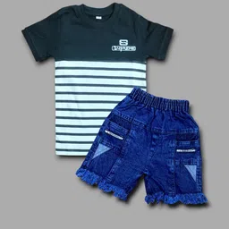 Gori Garmentss Boys Black Cotton Blend Clothing Set-image-22