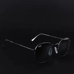 Irayz Unisex UV Protected Lens Round Sunglasses 3449- Full-Black-picture-34