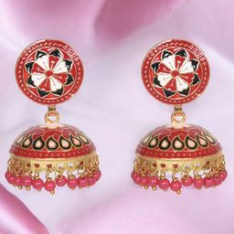 Nilu's Collection Brass Plated Contemporary Jhumkas-image-71