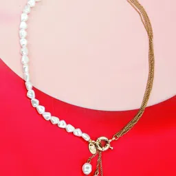 VAGHBHATT Gold Plated Pearl Beaded Necklace-57