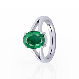 Barmunda Gems Brass Silver Toned Finger Ring with Stone-image-96