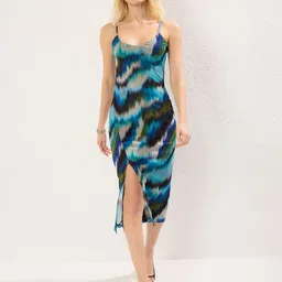 Trendyol Print Sheath Midi Dress-image-95