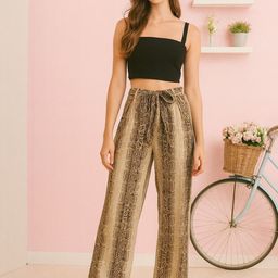 HERE&NOW Women Animal Printed Smart Pleated Crepe Trousers-picture-28