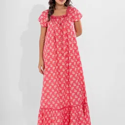 FEATHERS CLOSET Printed Pure Cotton Maxi Nightdress-picture-26