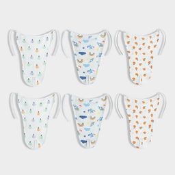 Orange Sugar Set Of 6 Muslin Cotton Printed Nappies-26
