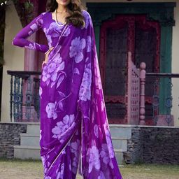 MADHAVPRIYA Floral Printed Beads and Stones Saree-42