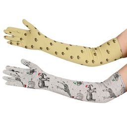 LOOM LEGACY Set Of 2 Patterned Cotton Sun Protective and Breathable Sport Gloves-18