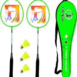 Single Shaft Badminton Racket 2 Piece With 3 Piece Plastic shuttle racket cover Badminton Kit-image-43