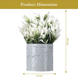 Kuber Industries Grey & White 2 Pieces Artificial Plants With Pot image 4