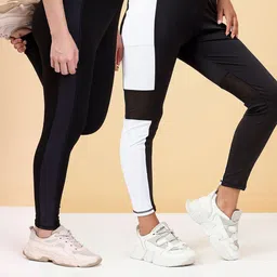 KRONMENINEN Pack Of 2 Skinny Fit High Waist 4Way Strechable Yoga Tights-image-61
