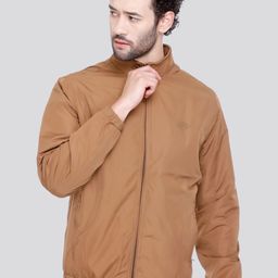 Rare Times Men Stand Collar Solid Lightweight Casual Bomber Jacket-image-77