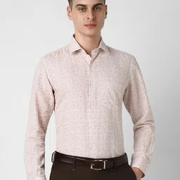 Van Heusen Men Spread Collar Floral Printed Cotton Linen Formal Shirt-image-38