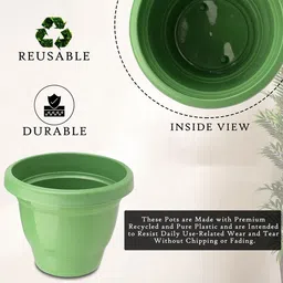 Kuber Industries Red & Green Set Of 10 Plastic 2-Layer Planters image 4