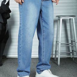 THE BEETEL HOUSE Men Baggy Fit Mid-Rise Light Fade Stretchable Jeans-image-102