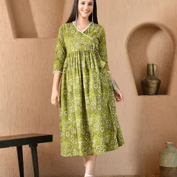DECKEDUP Women Floral Print Fit & Flare Midi Dress-image-81