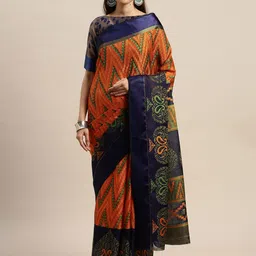 KALINI Ethnic Motifs Silk Cotton Ikat Saree-picture-32