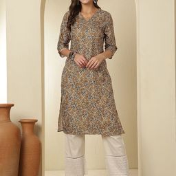 Anouk Rustic Women Floral Printed Festive Cotton A-Line Kurtas-98