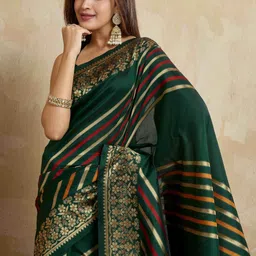 Shreyansh creation Striped Zari Silk Blend Saree-picture-17