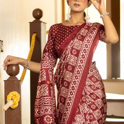 KALINI Ethnic Motifs Block Print Saree image 2
