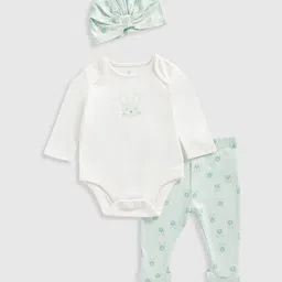 mothercare Girls Pack Of 3 Pure Cotton Baby Apparel Gift Set-image-65