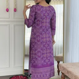CaniBani Bandhani Printed Keyhole Neck Mirror Work Straight Kurta with Trousers & Dupatta image 5