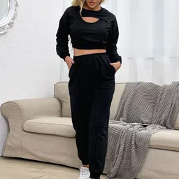 KPOP Long Sleeves Crop Top With Joggers Co-Ords-image-21
