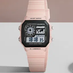 CARLINGTON Unisex Kids Dial & Straps Digital Multi Function Watch Junior 321 Pink-10