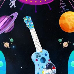61cm Space Theme 4 String Guitar Easy-to-Hold Thin Frets Low String Musical-image-84
