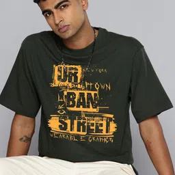 Moda Rapido Men Typography Printed Round Neck Cotton Relaxed Fit T-shirt-picture-47