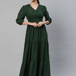 Femvy Tiered V-Neck Fit & Flare Maxi Dress-picture-46
