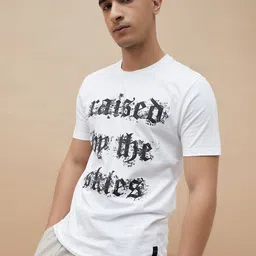 Forca Men Typography Round Neck Regular Fit Printed T-shirt-picture-20