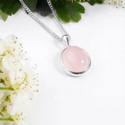 GenZcomplex Silver-Plated Rose Quartz Stone Studded Pendants-3