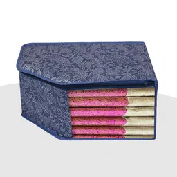 Kuber Industries Blue Pack of 3 Flower Printed With Visible Window Organisers image 4