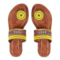 JUTTIESMAKER Women Embellished Open Toe Flats-image-27