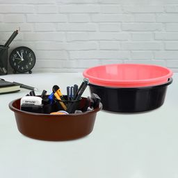 Kuber Industries Pink & Black 3 Pieces Regular Durable Multi-Utility Organisers-78