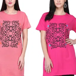 DDASPRATION Women Floral Print Regular T-shirt Pack Of 2-image-28
