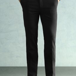 Arrow Men Solid Slim Fit Elasticated Waistband Trousers-picture-0