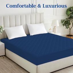 Star Weaves Blue Cotton Water Resistant Mattress Protector-6