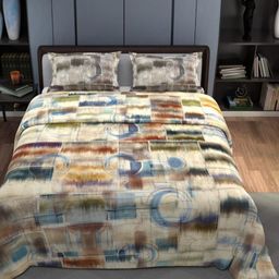 Synergized Cotton Blue Printed Cotton King Bedsheet With 2 Pillow Covers 2.74m x 2.74m-picture-1