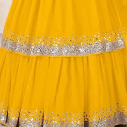 DIVASTRI Embellished Sequinned Semi-Stitched Lehenga & Unstitched Blouse With Dupatta image 5